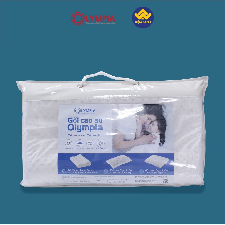 [ẢNH THẬT] Gối cao su Olympia Contour lượn sóng trẻ em 30x50x7x9 (Chính Hãng)