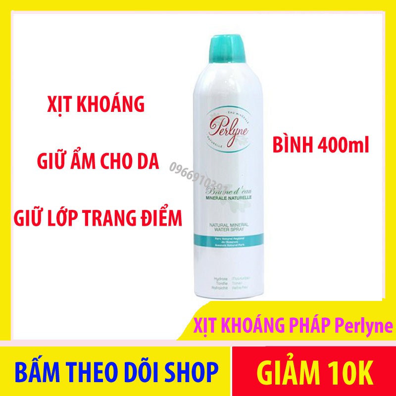 Xịt khoáng nền giữ lớp trang điểm khóa phấn, xịt dưỡng da giàu khoáng chất perlyne natural mineral water spray MTA