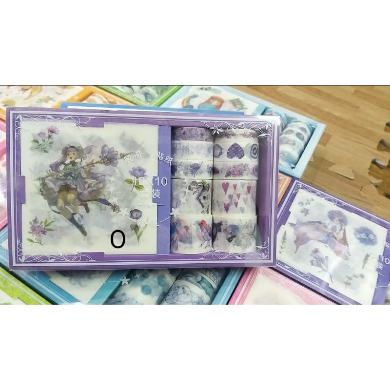 [Mã LIFEBOOK2 giảm 10% đơn 0Đ] Sale] Set 10 cuộn washi tape và 10 tấm sticker washi trang trí theo chủ đề