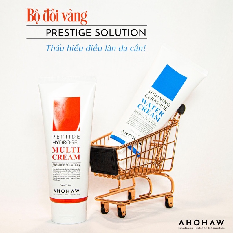 Combo kem Ahohaw Cấp nước ,phục hồi đa chức năng Prestige Solution 200g