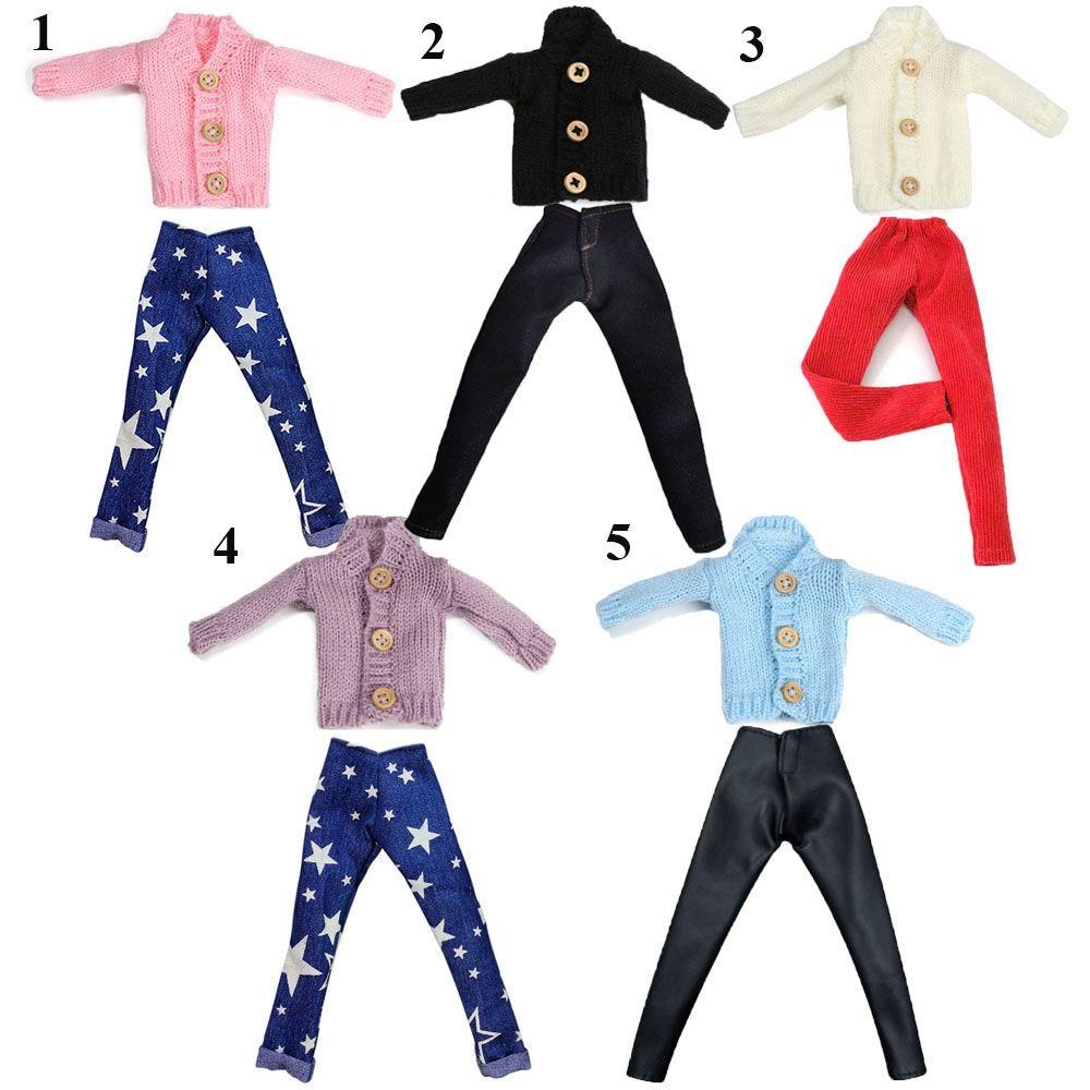 1 Set Áo Len Và Quần Jean Dài Cho Búp Bê Tỉ Lệ 1/6