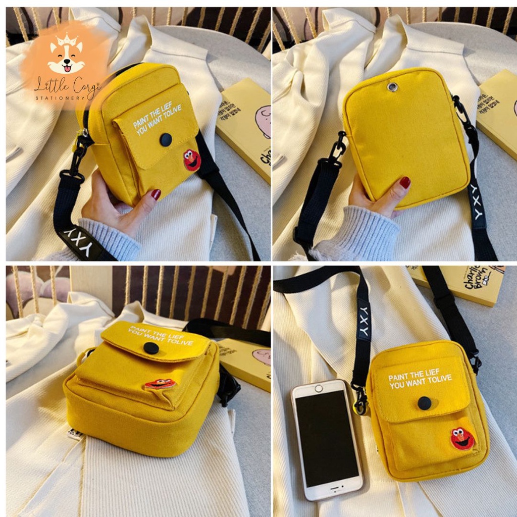 Túi balo đeo chéo mini nhiều màu dễ thương phong cách đơn giản