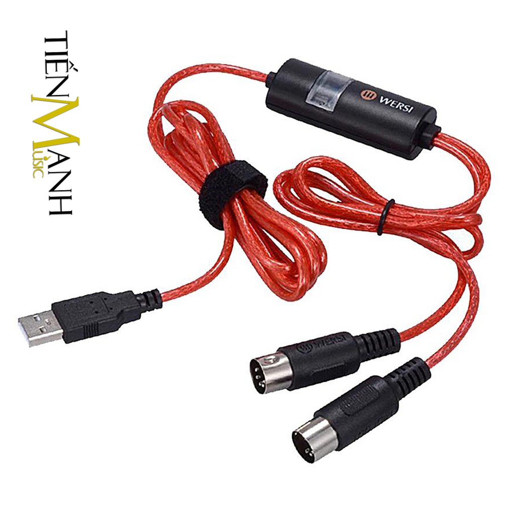 Dây Cáp Midi To USB Cable Cao Cấp WERSI UM-18 Cho Đàn Organ, Piano, Keyboard Controller, Launchpad Tiến Mạnh Music