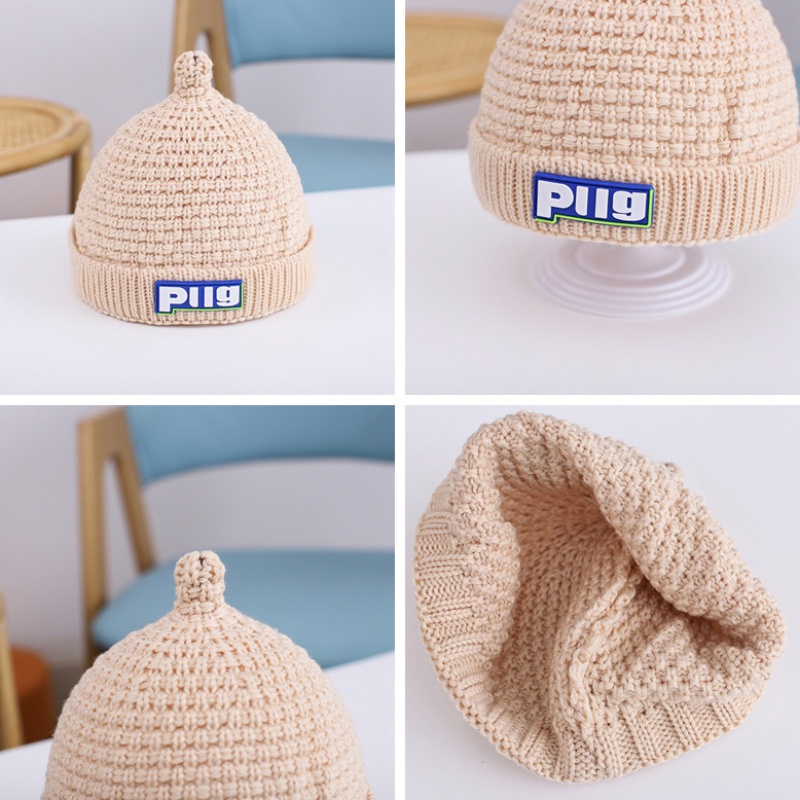 Mũ beanie dệt kim thiết kế màu sắc dễ thương dành cho bé 1-6 tuổi