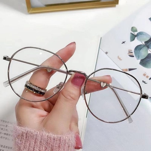 【0-600°Mắt kính cận gọng tròn chống bức xạ cho nam nữ