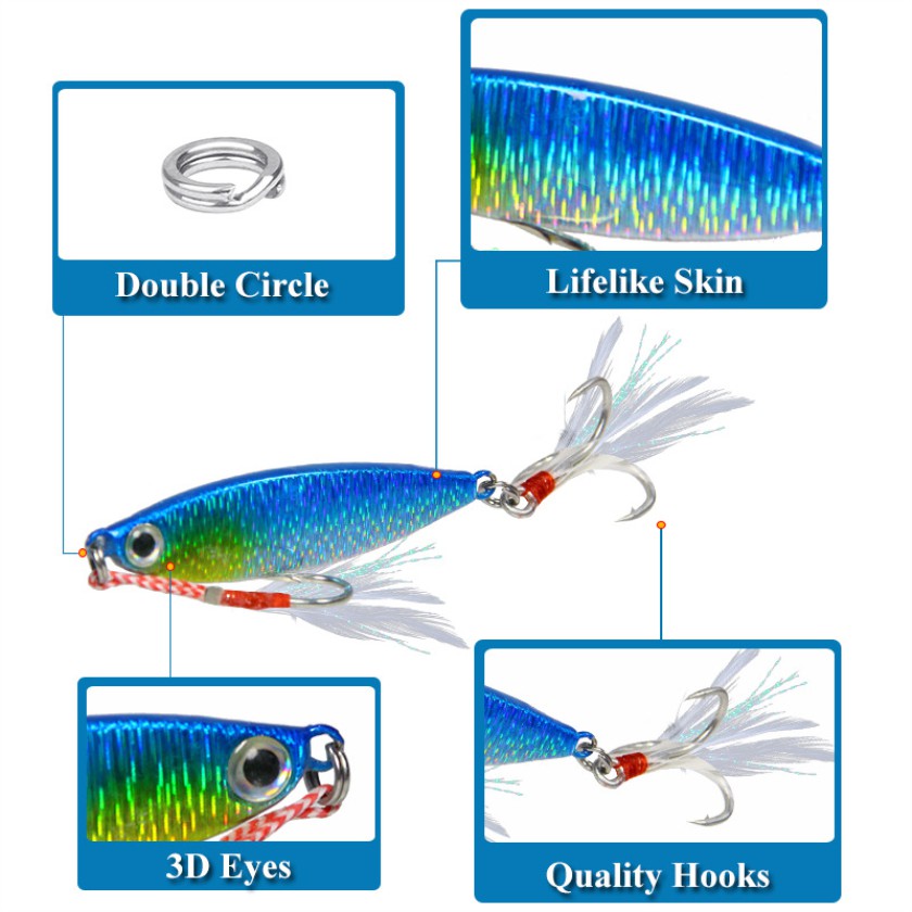 1 Mồi Câu Cá Giả Bằng Chì Kim Loại 7g / 10g / 15g / 20g