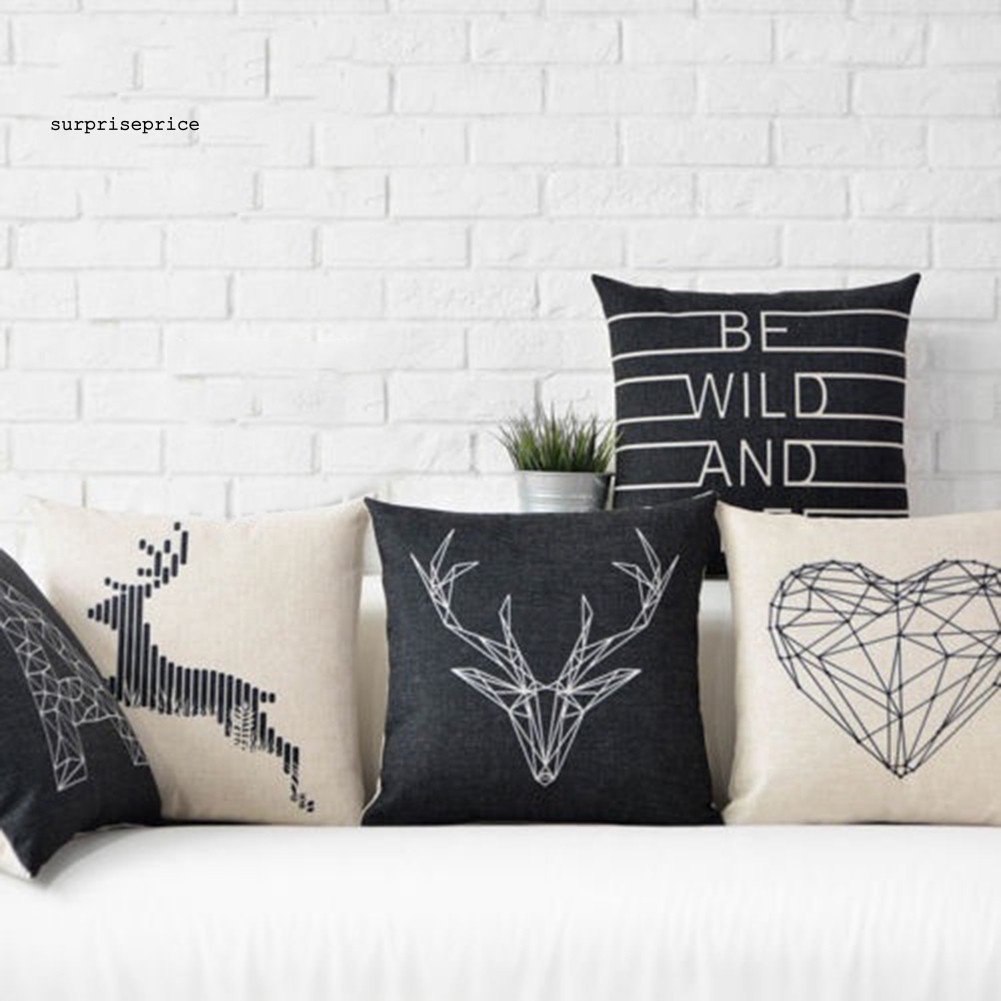 Vỏ gối vuông họa tiết động vật trang trí nội thất