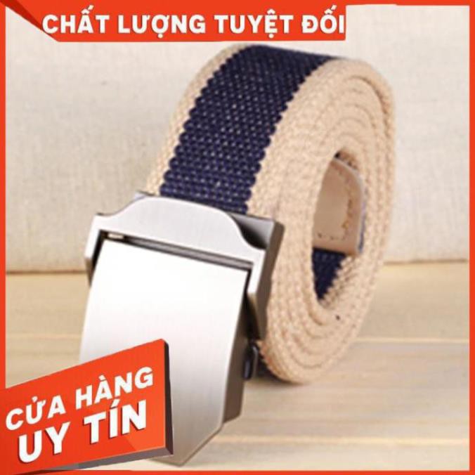 Thăt lưng vải dù mặt trơn thời trang lính