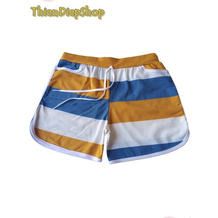 Quần đùi nữ viền kẻ sọc mặc tại nhà nhiều mẩu đẹp cho khách, quần short ngắn dây rút vãi thun cotton thoáng mát freeship
