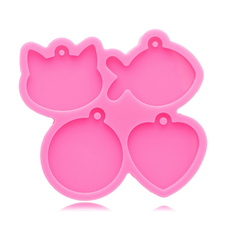Khuôn Silicone Làm Móc Khóa Hình Trái Tim