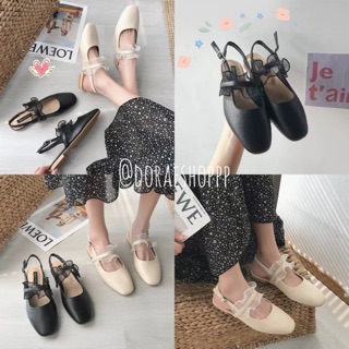 giày búp bê quai ren tiểu thư