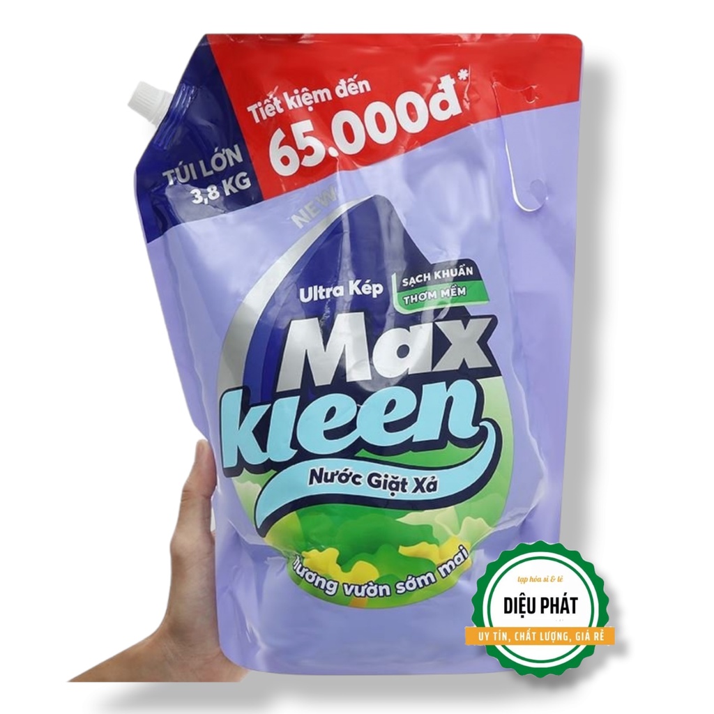 ⚡️ Nước Giặt Xả Maxkleen Ultra Kép Hương Vườn Sớm Mai Túi 3.8kg