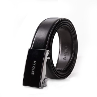 Thắt lưng nam da thật, mặt đặc, khóa cài tự động, màu đen Efora Leather Belt EF021-BL