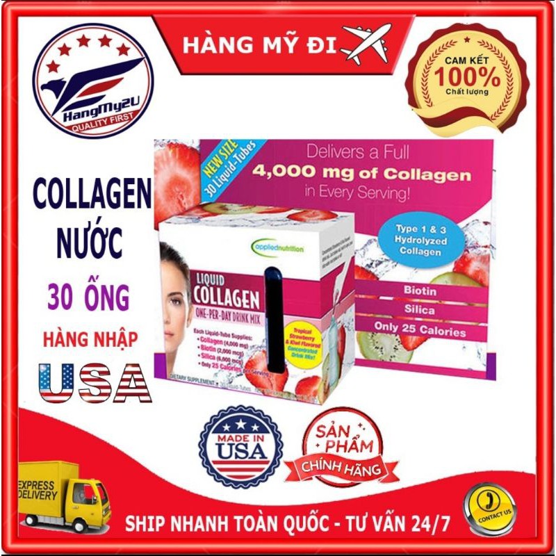 Hộp đựng 30 ống collagen dạng Nước Liquid 4000mg