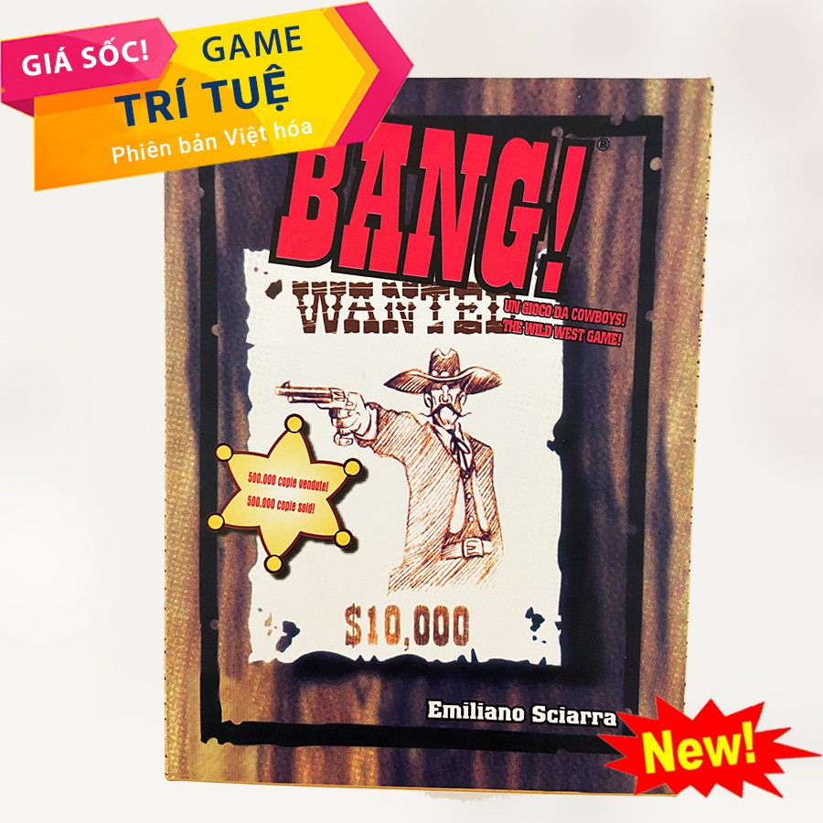 Đồ chơi Game thẻ bài Bang 103 lá chơi theo nhóm - Board game bắn súng, nhập vai cao bồi miền Tây phiên bản tiếng Việt