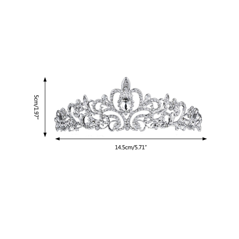 Vương Miện Công Chúa Đính Pha Lê Kèm Lược Cài Tóc Dành Cho Cô Dâu