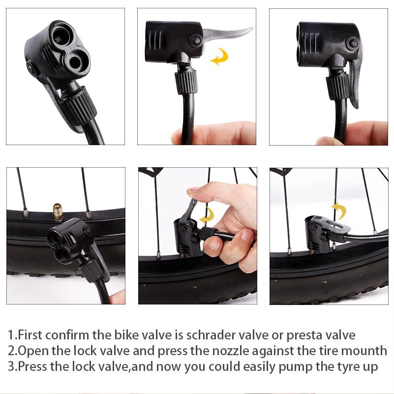 Bơm hơi áp suất cao 140PSI dành lốp xe cho xe đạp / xe máy / MTB / xe hơi mini