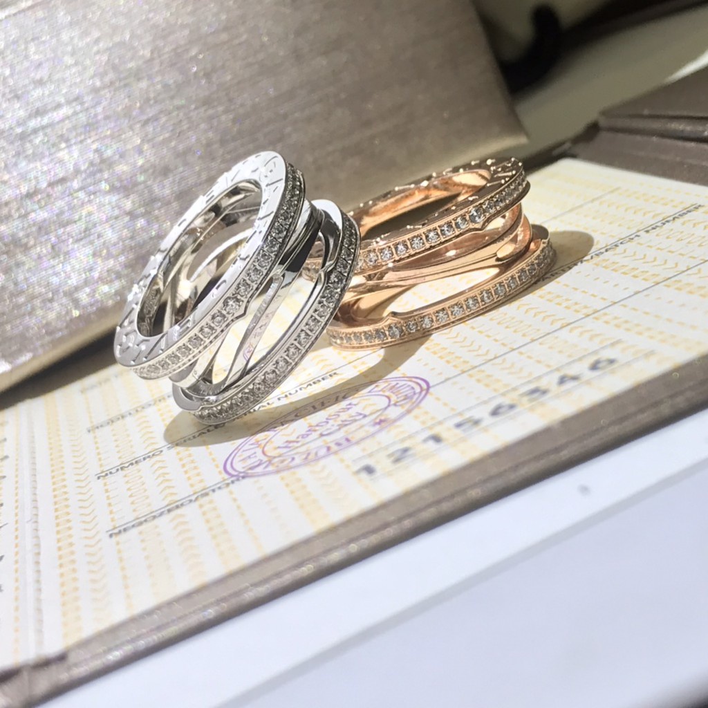 Nhẫn thép titan đính kim cương nhân tạo thời trang cho cặp đôi