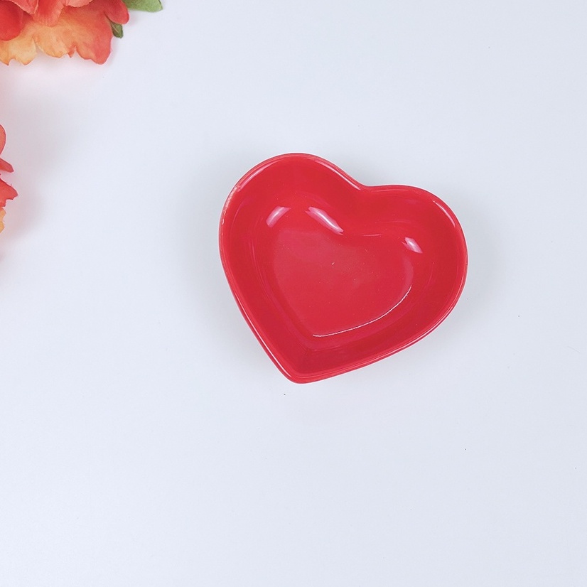 Bát Ăn Dặm Cho Bé Hình Trái Tim , Bát Sứ Ăn Dặm Đĩa Đựng Gia Vị Hình Trái Tim Xinh Xắn Dung Tích 30ml Cho Bé Ăn Dặm