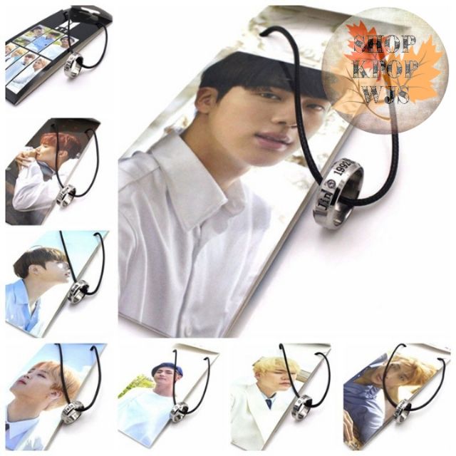 Vòng cổ mặt nhẫn khắc chữ BTS