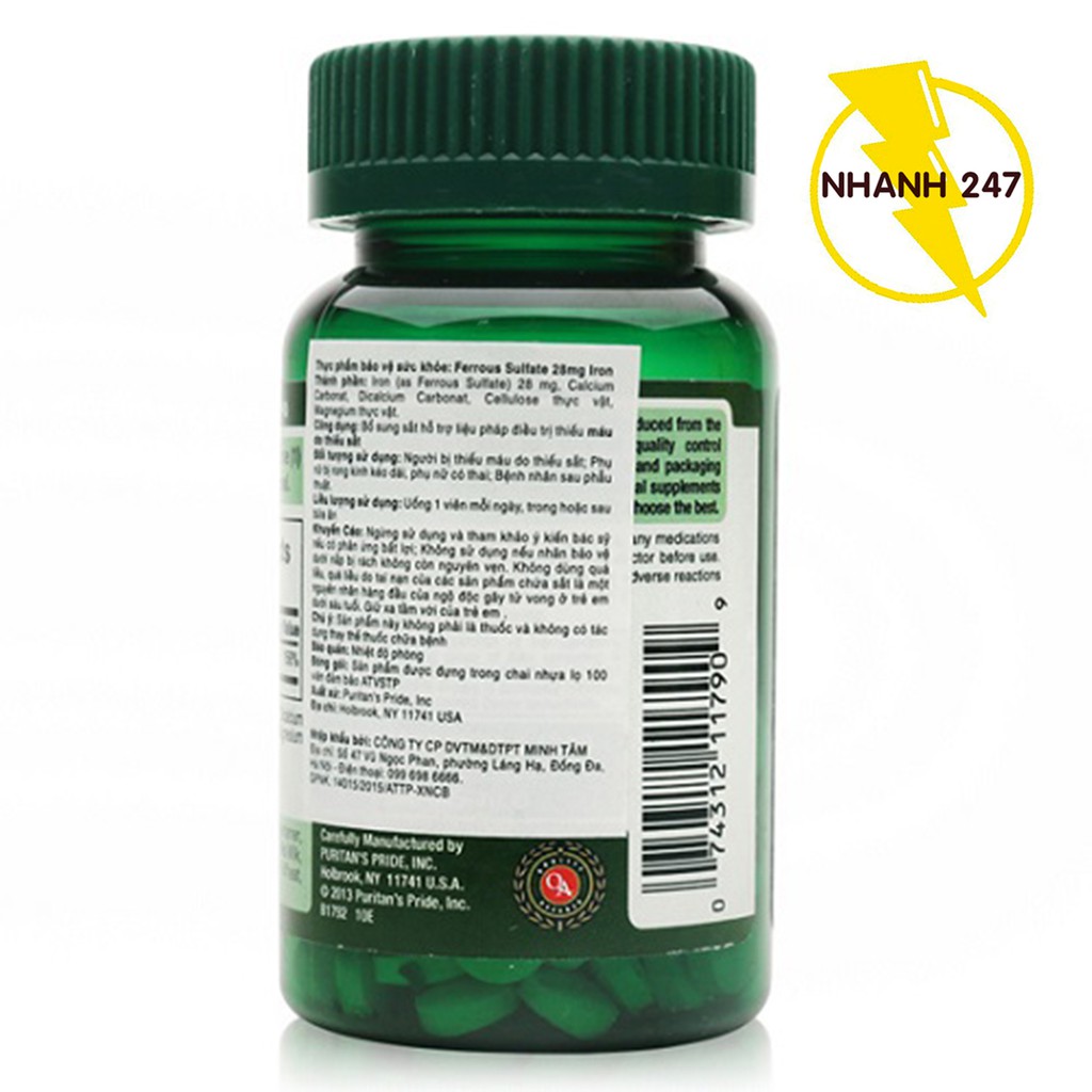 Combo 10 Ferrous Gluconate 28mg Iron 100 viên | BigBuy360 - bigbuy360.vn