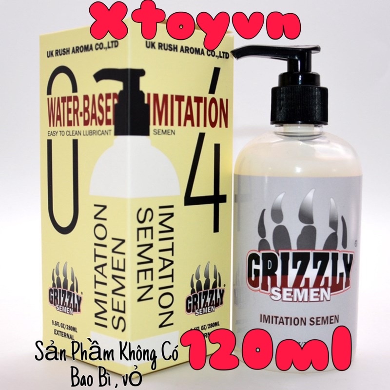 Gel Bôi Trơn GRIZZLY SeMen 120ml , Mô phỏng tinh trùng , Thương Hiệu Nổi Tiếng USA , Gốc nước