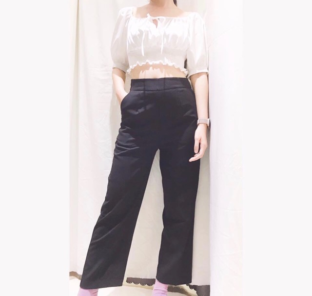 Quần ống suông culottes lửng dài đen (ảnh thât + feeback ở cuốI) | WebRaoVat - webraovat.net.vn