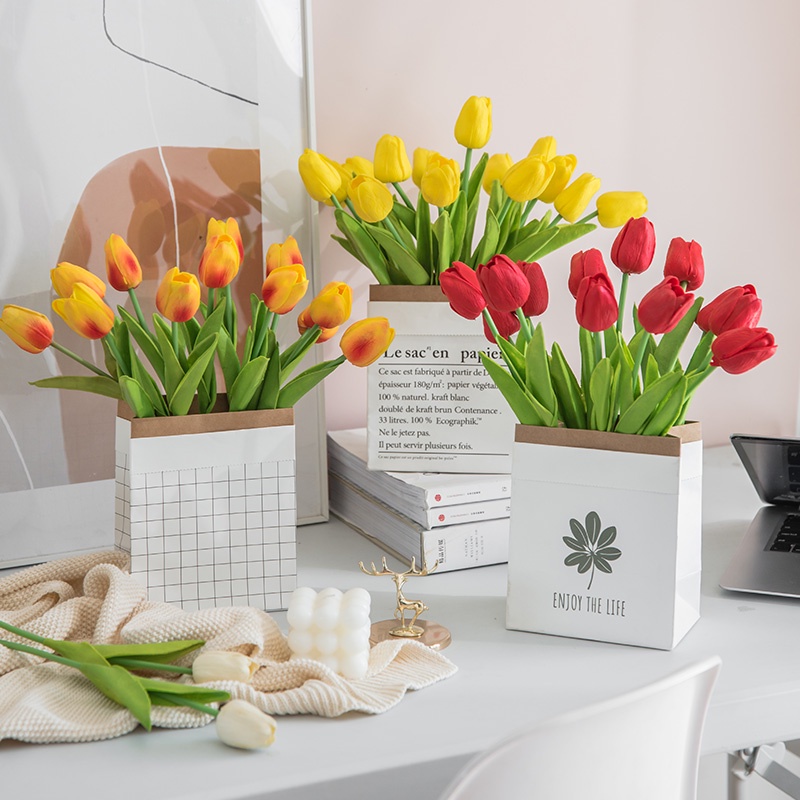 Hoa Tulip giả - chất liệu cao su non giống thật 99% - Decor, trang trí, phụ kiện chụp ảnh