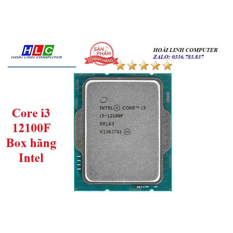 CPU Intel Core i3 12100F Box Chính Hãng Kèm Phiếu Bảo Hành Socket 1700 Alder Lake
