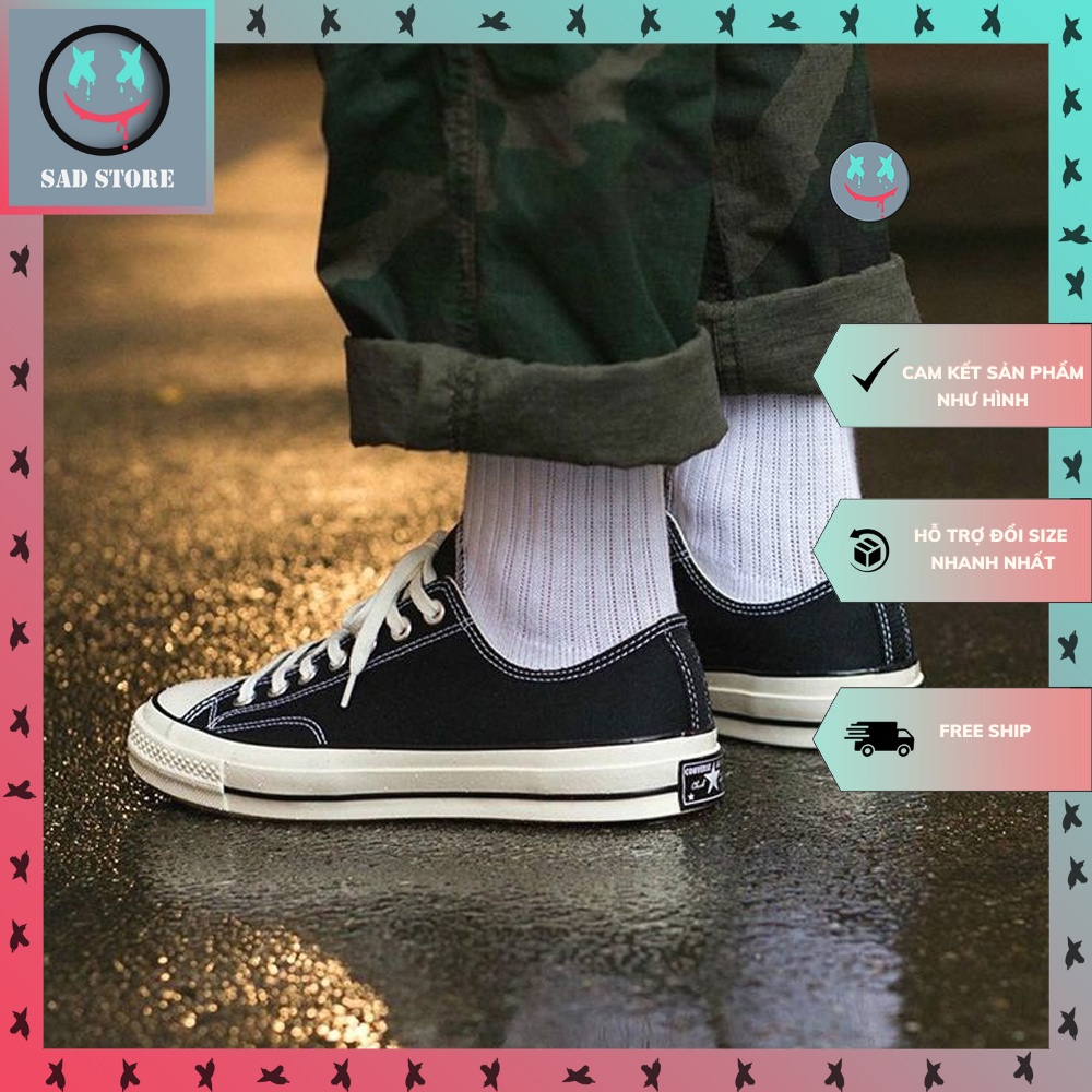 Giày_Converse Cổ Thấp Đen, Giày CV 1970S Thấp Nam Nữ Hàng Cao Cấp Full Box + Bill