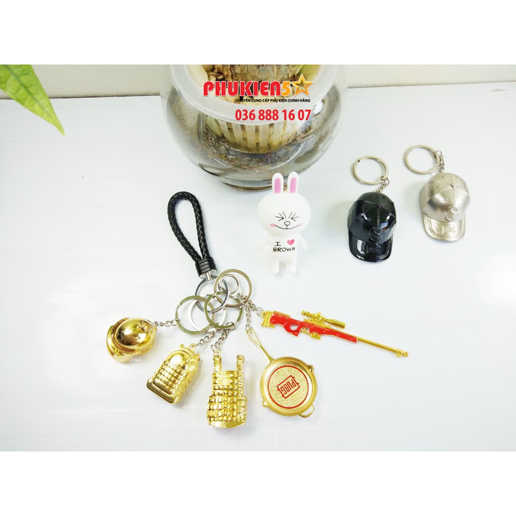 Combo 6 món Móc khóa PUBG GOLD cực chất - Chất liệu kim loại - sơn tĩnh điện cực bền(P1)
