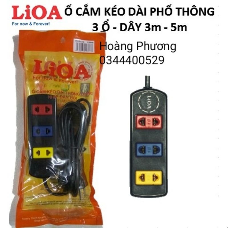 Ổ cắm kéo dài Lioa 3ổ 3m hoặc 3 ổ 5m