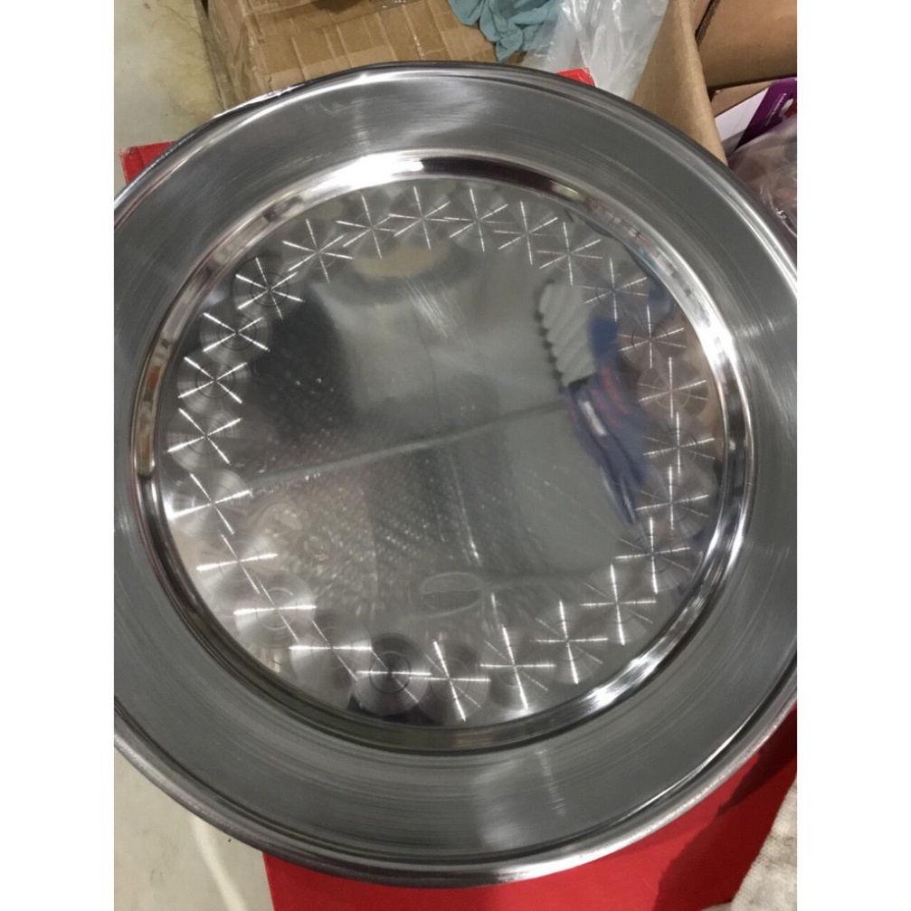 Mâm ăn cơm inox cao cấp 52cm