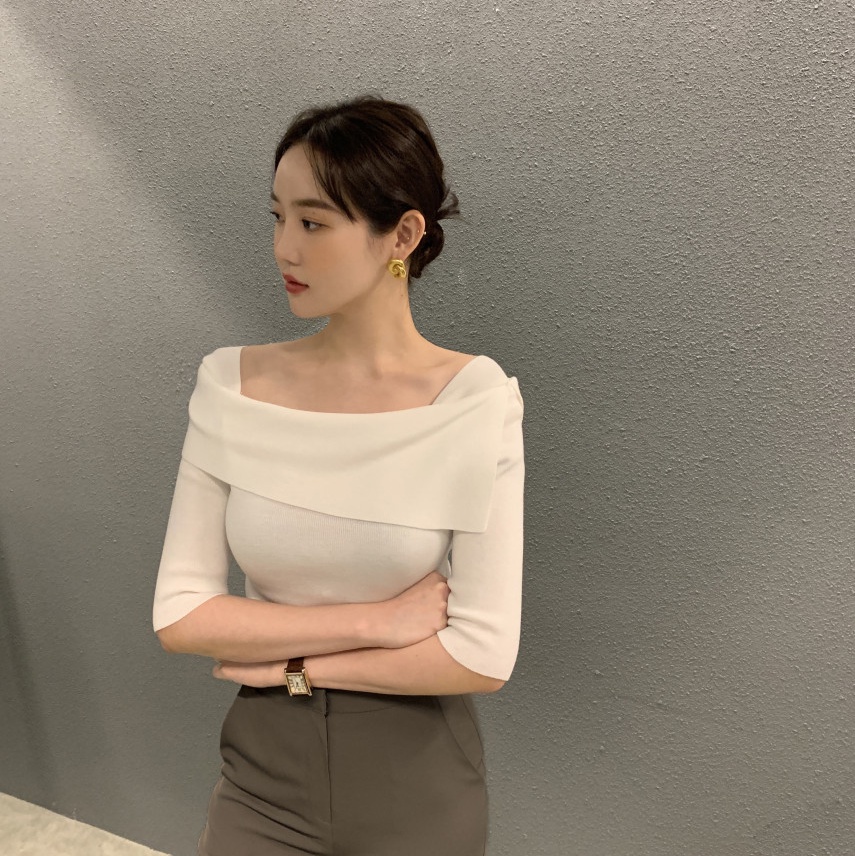 Áo Dệt Kim Tay Ngắn Dáng Ôm Thời Trang Dành Cho Nữ 51752