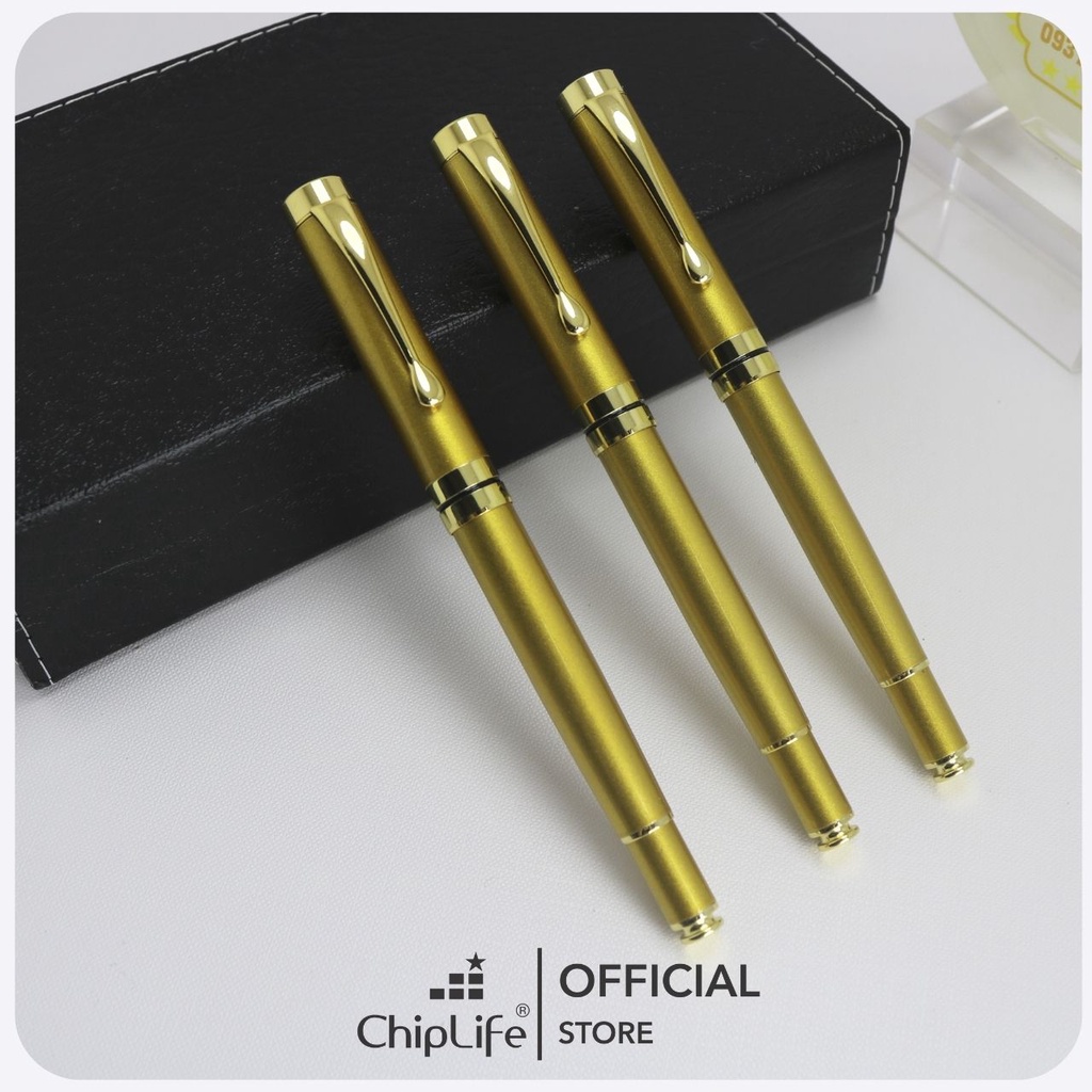 Bút ký cao cấp CHIPLIFE P027VV vàng - Ngòi 0.5mm mực xanh