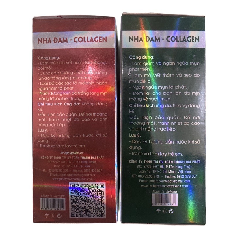 serum colagen nha đam -mụn -nám pt.bert thảo mộc trà xanh