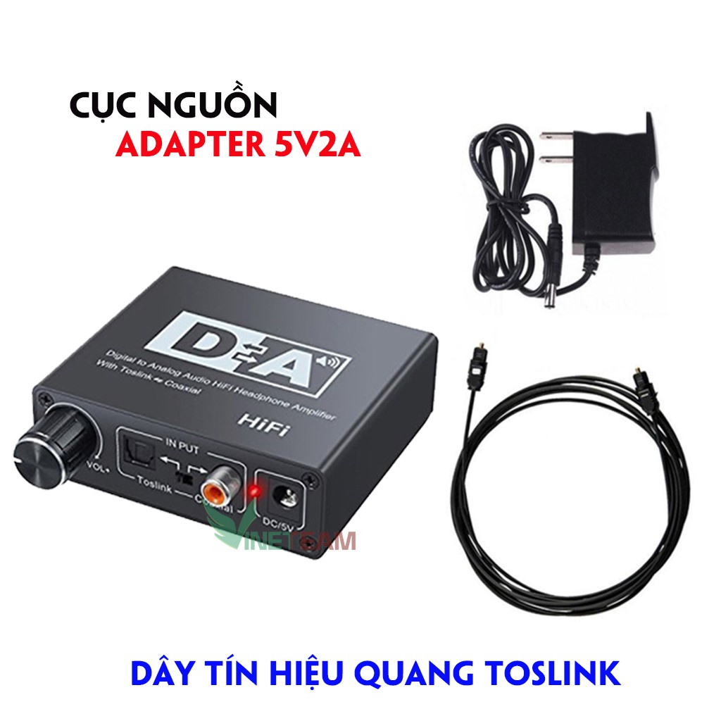 Bộ chuyển đổi quang âm thanh Optical HIFI sang AV Audio Cao Cấp có nút chỉnh âm lượng cao cấp [ kèm dây quang ] DC3559