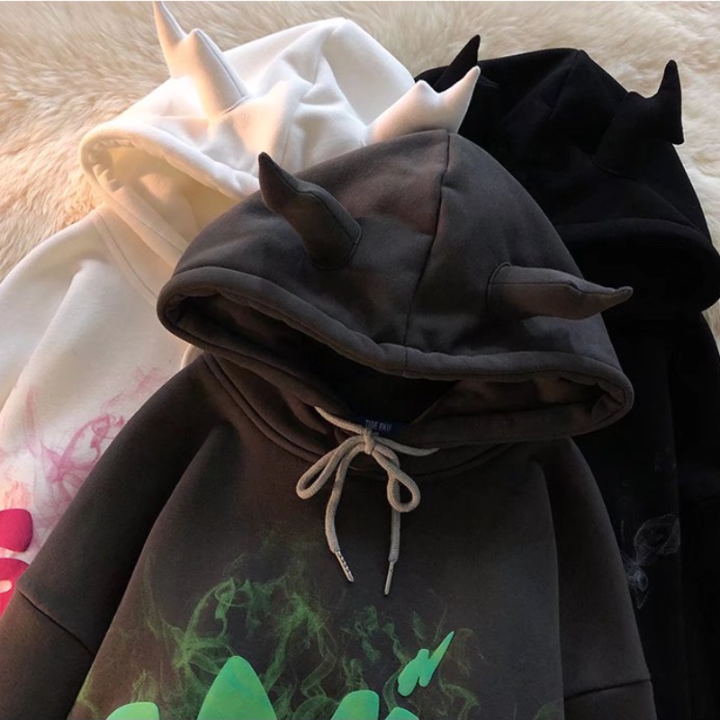 Áo hoodie ấm áp form rộng phong cách Hàn Quốc trẻ trung