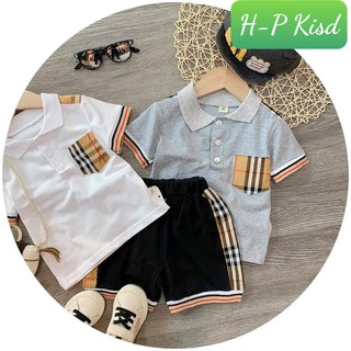 Bộ cổ bẻ bo viền br cho bé