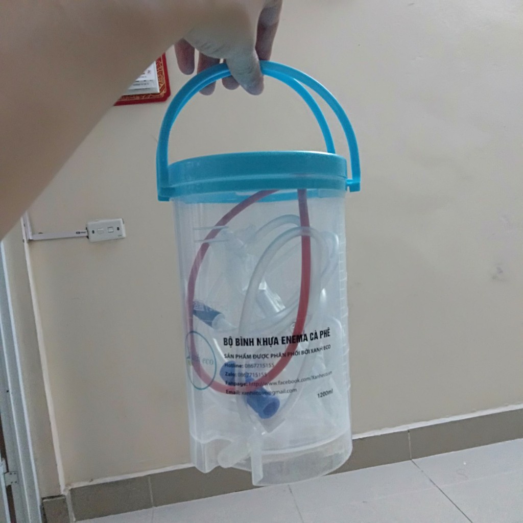 Bình nhựa enema cà phê 1200ml bình thải độc đại tràng