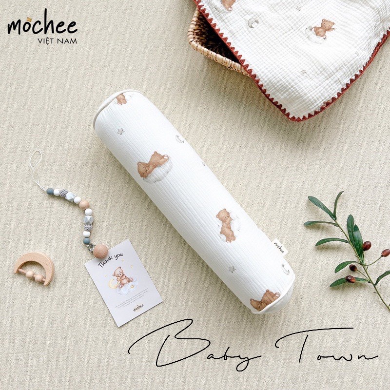 GỐI ÔM MOCHEE VẢI XÔ MUSLIN CHO BÉ