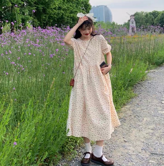 [Mã WASTMAY giảm 15% tối đa 30K đơn 150K] (ORDER) Váy hoa nhí dài tay thu ulzzang / Đầm vintage dáng dài | BigBuy360 - bigbuy360.vn