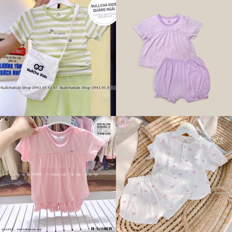 Bộ cộc NOUS mẫu mới nhất vải air, muslin cao cấp chính hãng (0-3M đến 2-3Y)