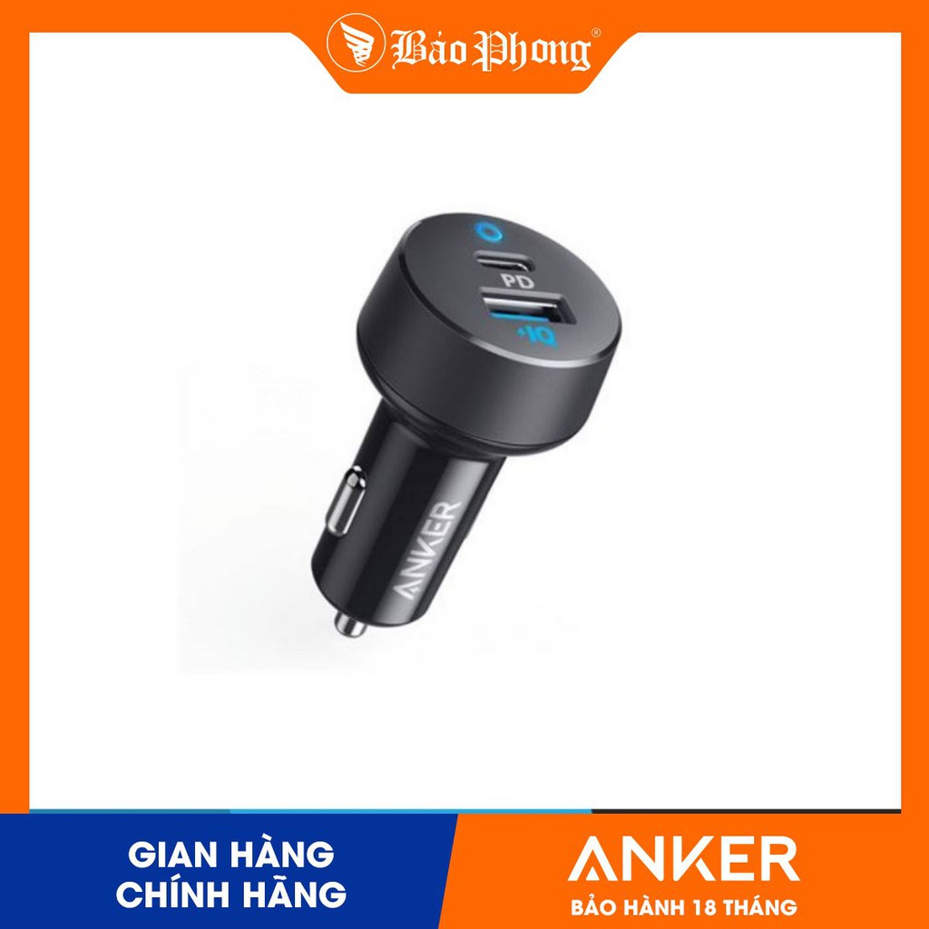 Sạc Nhanh PD Ô Tô ANKER A2721 33W PowerDrive PD+ 2 ( 2 cổng 1 PD 18W + 1 PowerIQ 12W)