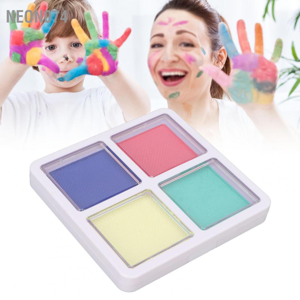 Neon074 Face Body Paint 4 Colors Matte Bright Long Lasting Water Soluble Makeup Pigment for Cosplay Holiday 1.41oz