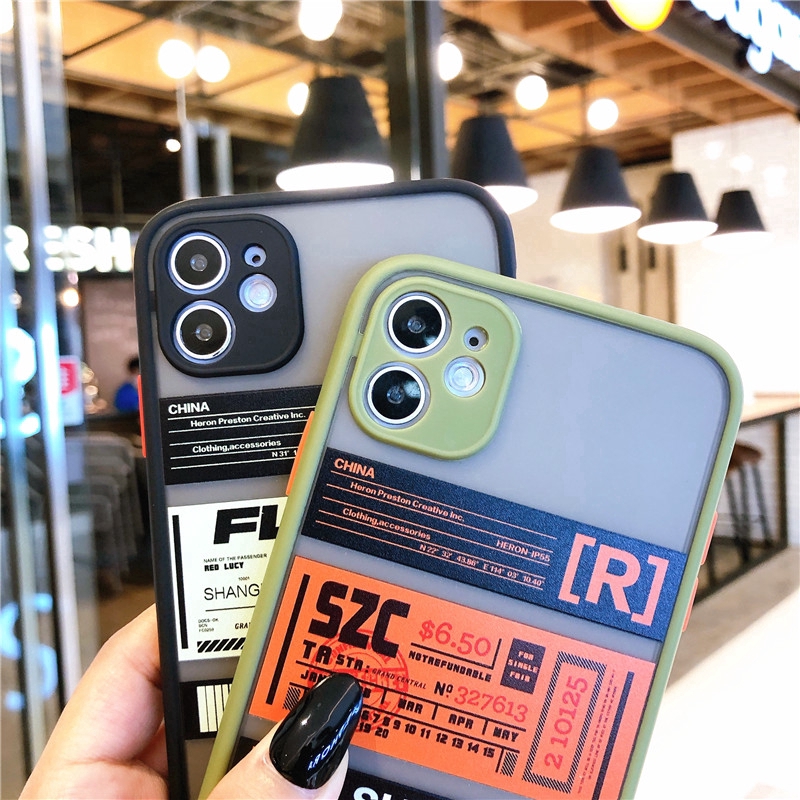 Ốp điện thoại thiết kế họa tiết vé máy bay cho iPhone 13 Pro Max 12Mini 11 Pro Max 7Plus 8 Plus | BigBuy360 - bigbuy360.vn