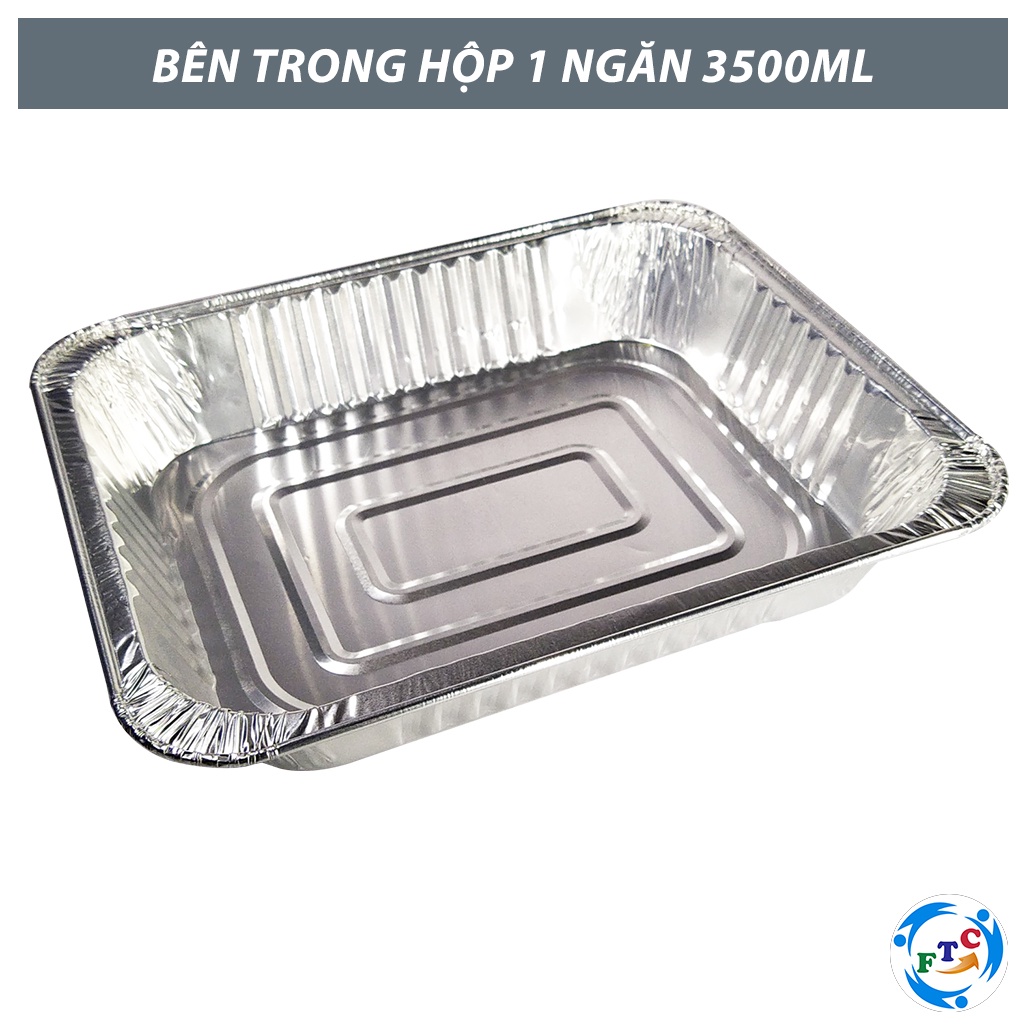 Hộp nhôm 1 ngăn cớ lớn 3500 ml  đựng thực phẩm dùng 1 lần, VSAT TP