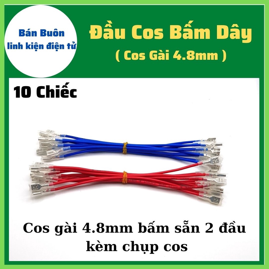 Cos gài 6.3 cho xe điện, Cốt nối dây, đầu cos xe điện (10 dây)