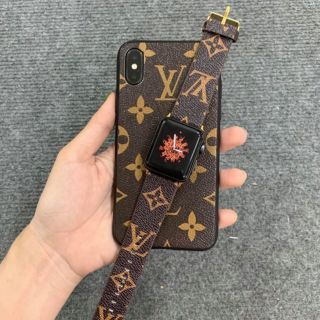 [Ảnh shop tư chụp] Dây da cao cấp apple watch logo LV