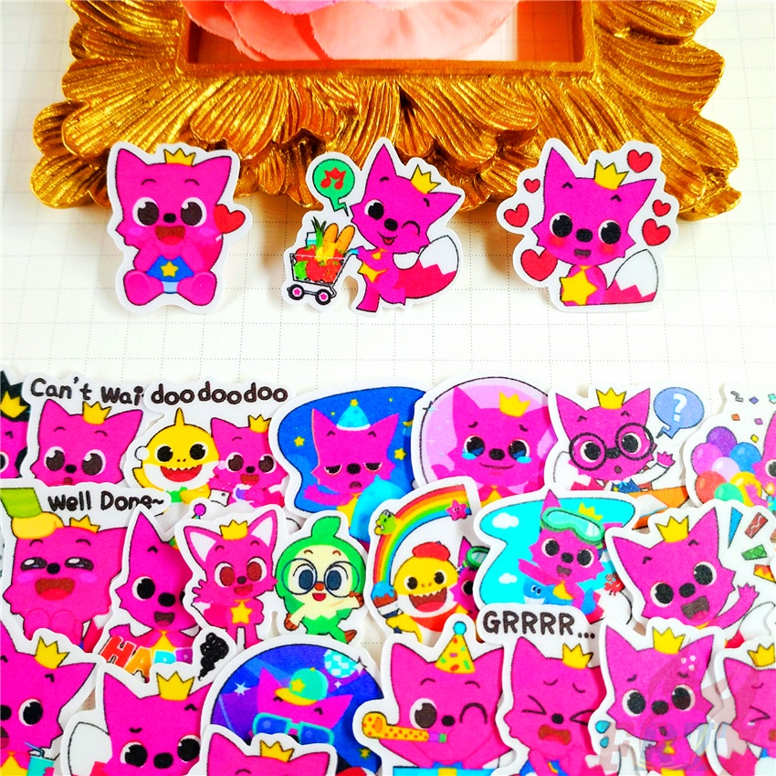 ★★★ Sticker Dán Trang Trí Nhật Ký Mini Pinkfong Q-1 ★★★ 60 Miếng Dán Trang Trí Album Thời Trang (Size: 2~3cm)